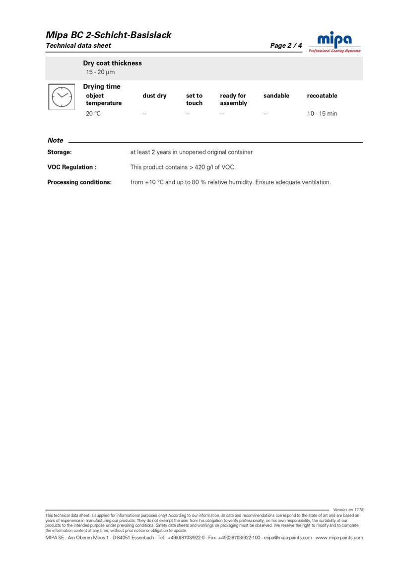 MIPA BC T900 218020900s White 3 LTR