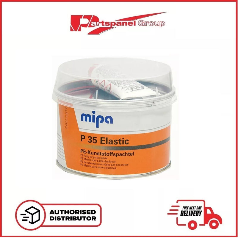 MIPA P35 Elastic Bumper Flexible Filler Putty with Hardener 1KG for Plastic & Me