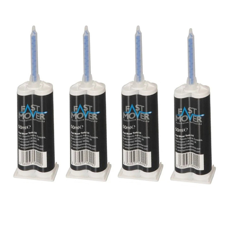 4x Fast Mover FMT6340 2K PU Plastic Repair 50ml Cartridge – Quick Set Adhesive