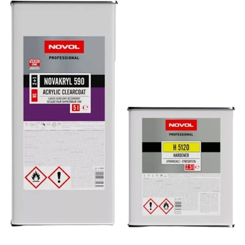 NOVOL NOVAKRYL 590 HS LACQUER 5L + H5120 FAST HARDENER 2.5L KIT