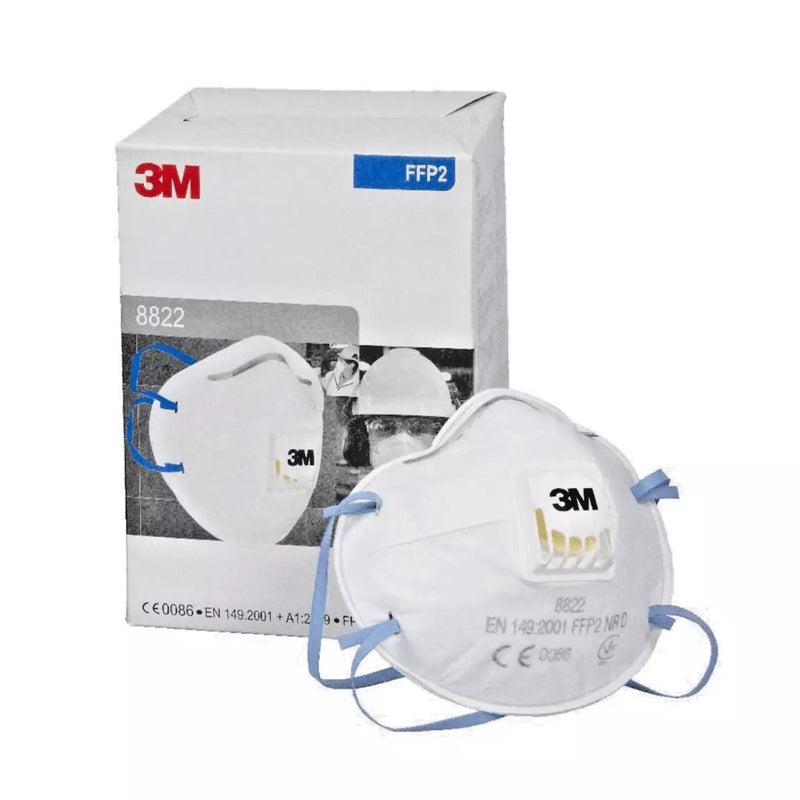 3M 8822 Valved Dust Mask Respirator FFP2 NR D P2V Cool Flow Comfort Box of 10