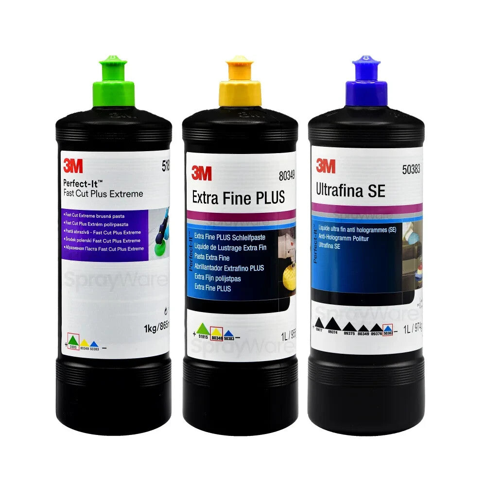 3M Perfect 3 Bottle Kit Polishing Detailing Paint Correction Bodyshop ...