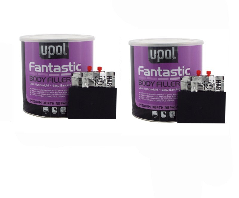 2 X U-pol Fantastic Ultra Lightweight Body Filler with BPO HARDENER & SPREADER