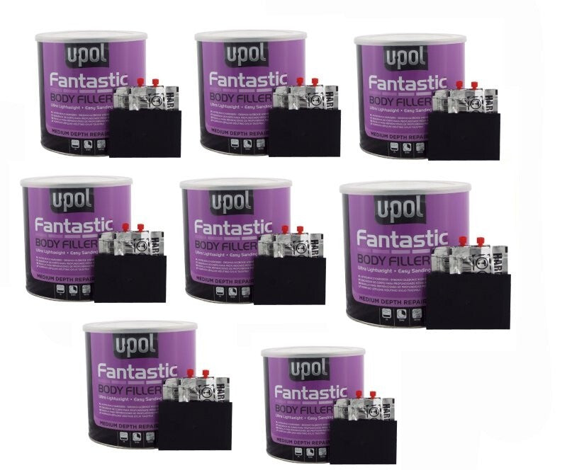 8 X U-pol Fantastic Ultra Lightweight Body Filler with BPO HARDENER & SPREADER