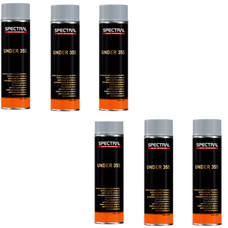 6 x NOVOL SPECTRAL UNDER 355 HIGH BUILD 1K PRIMER AEROSOL 500ML