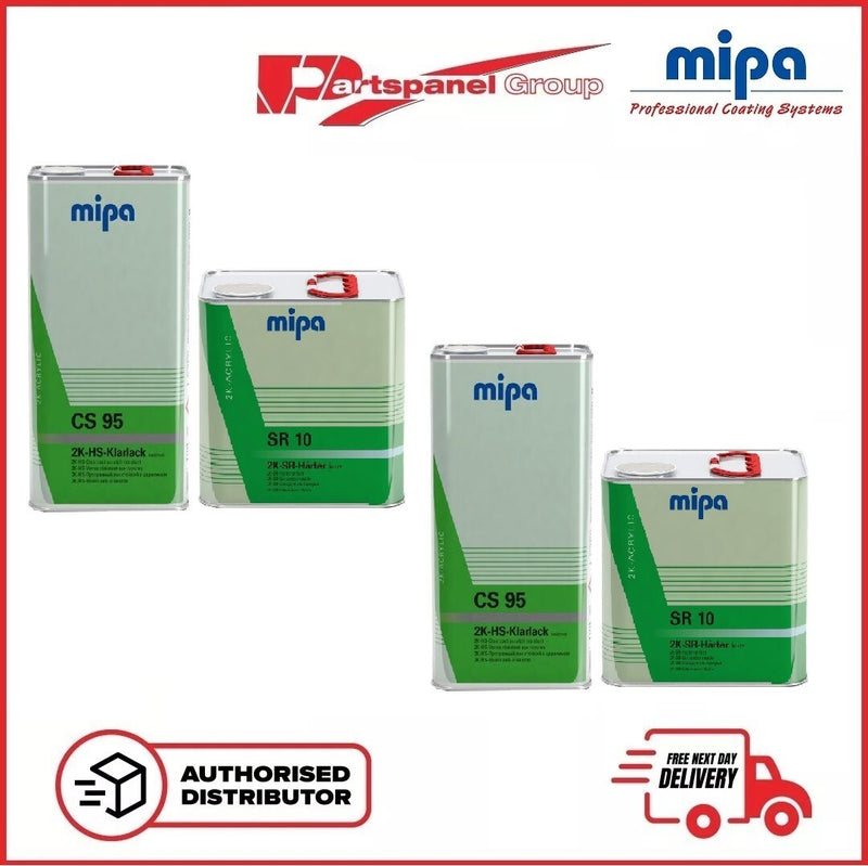 MIPA CS95 2K HS Clear Coat Lacquer 5L with 2.5L SR-10 Hardener ( 7.5L KIT ) PK 2