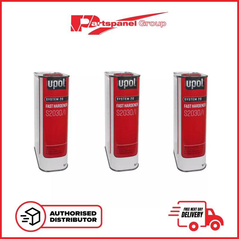 3 x UPOL S2030/1 2K FAST HARDENER ACTIVATOR  1L