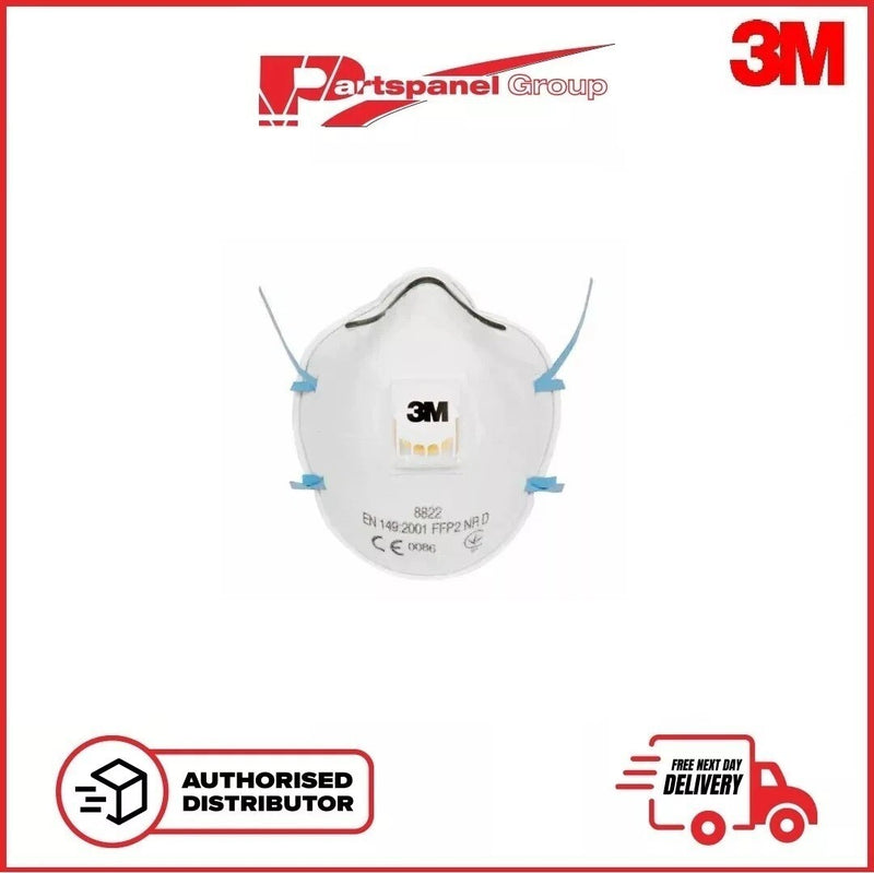 3M 8822 Valved Dust Mask Respirator FFP2 NR D P2V Cool Flow Comfort Box of 10