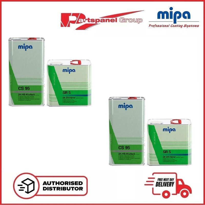 2x MIPA CS95 2K HS Clear Coat  5L with 2.5L SR5 EXTRA FAST Hardener ( 7.5L KIT )