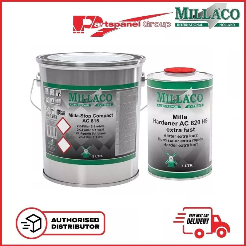 Millaco AC 815 Stop Compact White Kit With AC820 Extra Fast Hardener - White 5:1