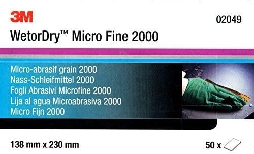 3M 02049 Wetordry Abrasive Sheet, P2000, 50 sheet in the box