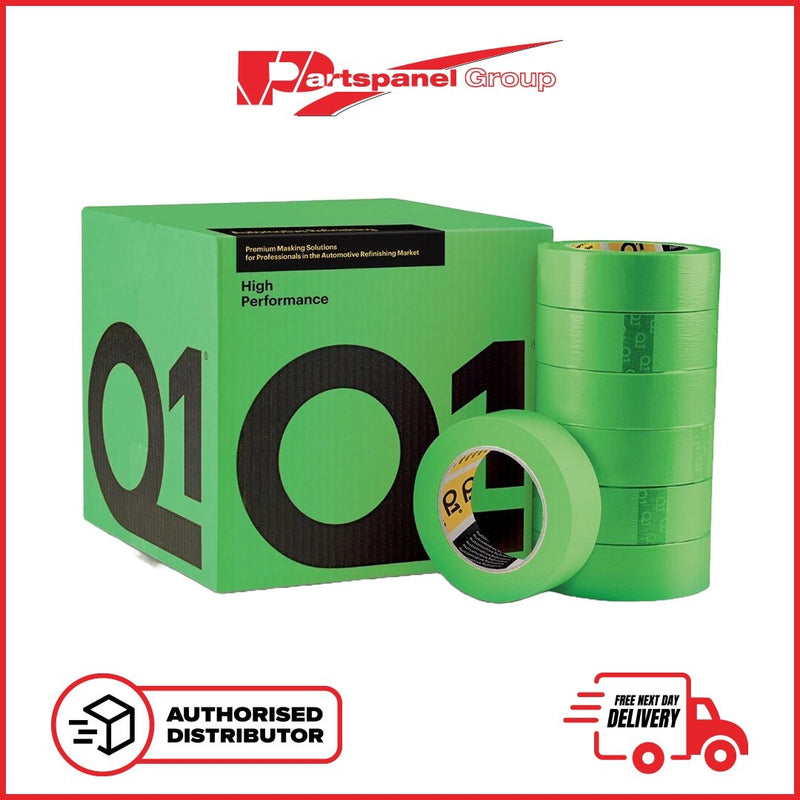 Q1 HIGH PERFORMACE GREEN MASKING TAPE - Box of  36 rolls (1" Inch 24mm x 50m)