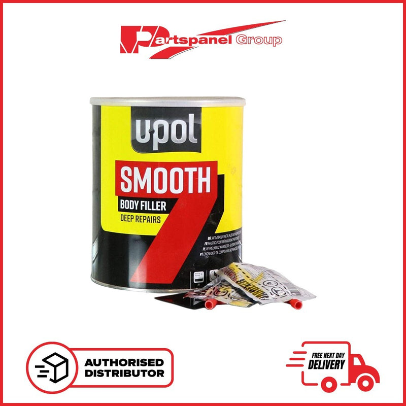 2 X U-POL Smooth 7 Car Body Filler 3L + BPO HARDNER + SPREDER