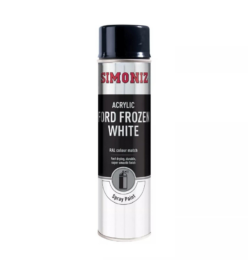 Simoniz Acrylic Ford Frozen White Car Spray Paint 500ml Aerosol SIMP23D