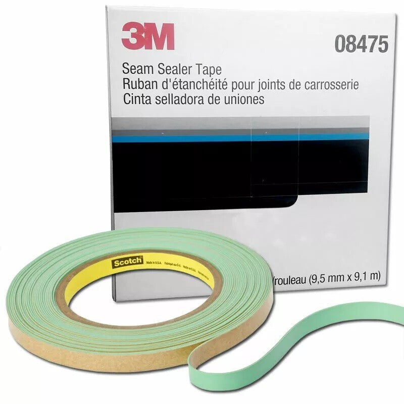 3M 08475 Seam Sealer Tape 9.5mm x 9.1mm Green Grey Roll For Joint Sealing