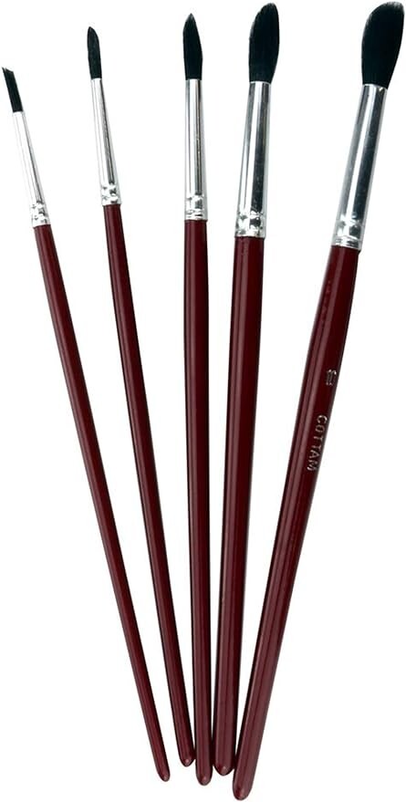 Cottam Brush Touch-Up Paint Brushes - Assorted Sizes - Pack of 5 (PAB00010)
