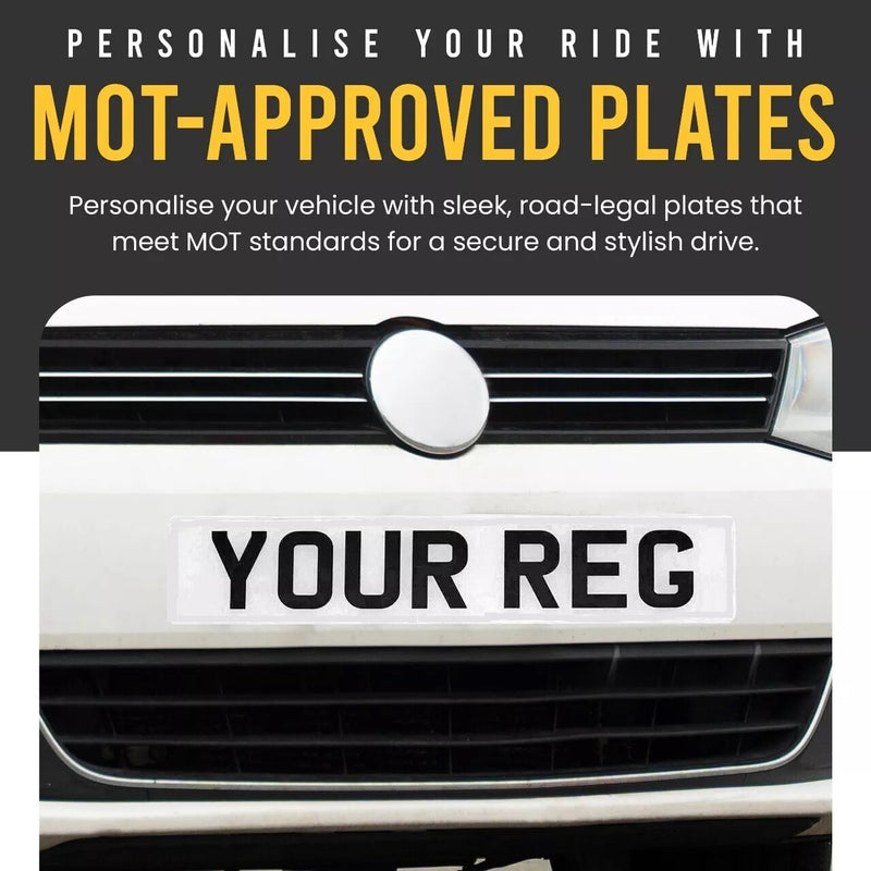 Front/Back NUMBER PLATES ROAD LEGAL FRONT & REAR GLOSS BLACK
