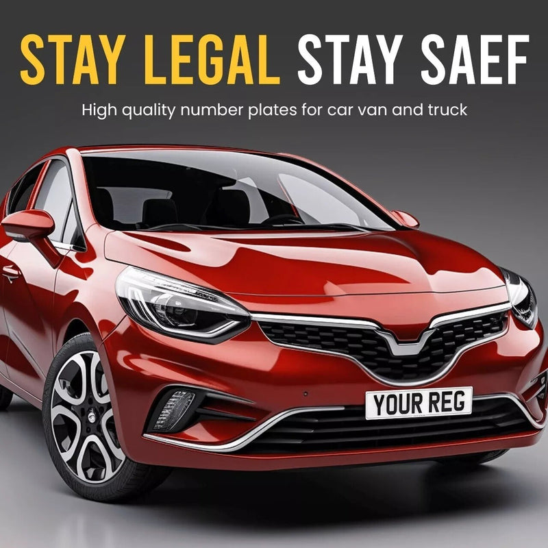 Front/Back NUMBER PLATES ROAD LEGAL FRONT & REAR GLOSS BLACK