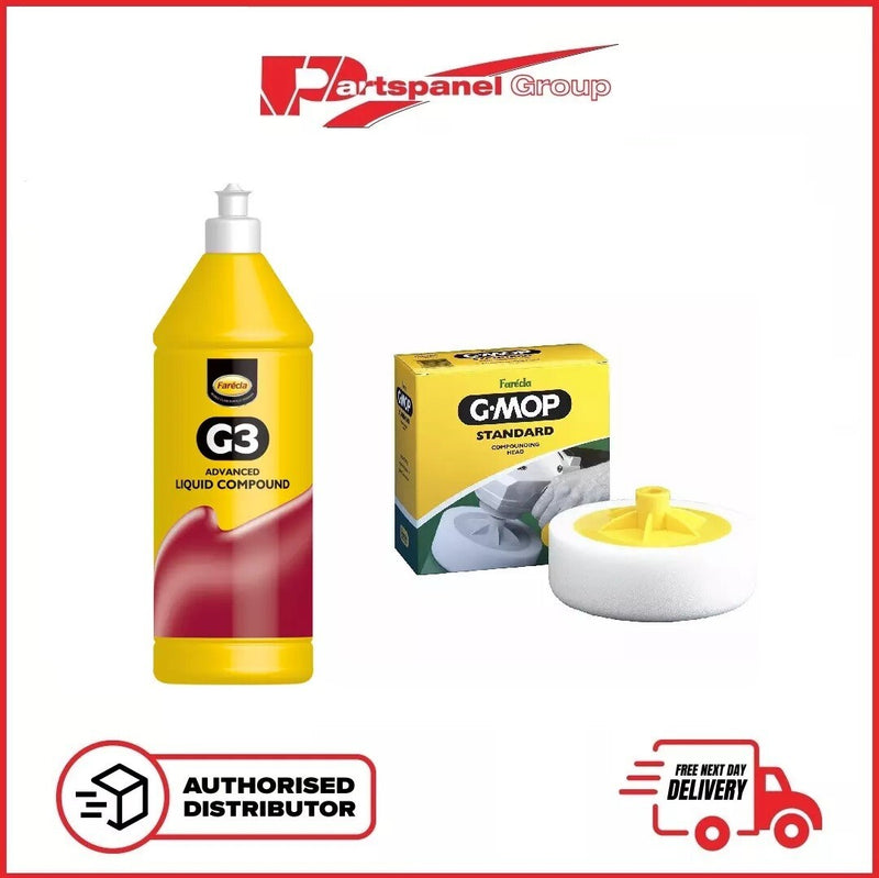 Farecla G3 Advanced Liquid Compound - 500ML & G-Mop Head 14mm White Compound pad