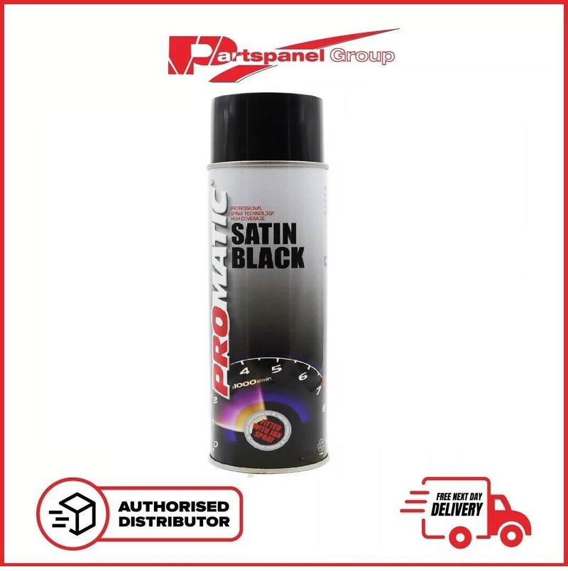 Promatic Satin Black Spray Paint Professional Aerosol Trade Lacquer 500ml