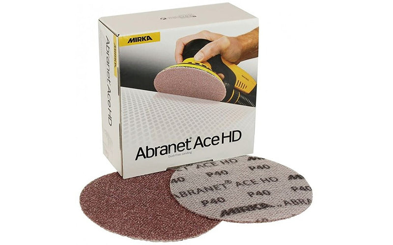 25 X Mirka P40 Abranet ACE HD Heavy Duty Abrasive Sanding Discs - 150mm