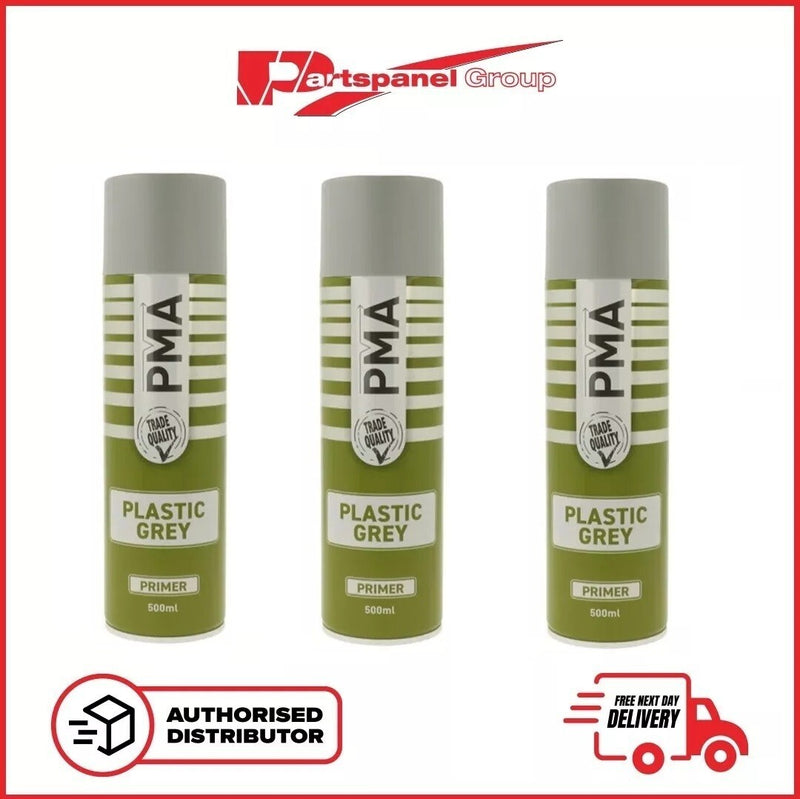 3 X PMA Professional Grey Plastic Primer 500ml