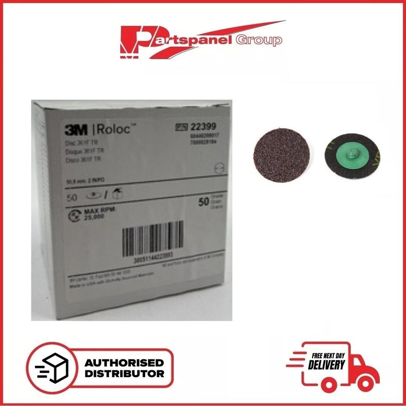 3M 22399 Roloc Discs 50mm Coarse box of 50