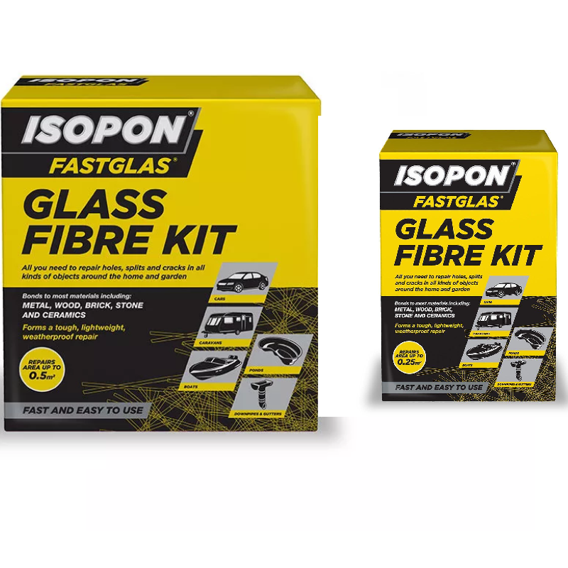 ISPON Large & Small Glass Fibre Kit Car Repair Davids Fastglas Resin