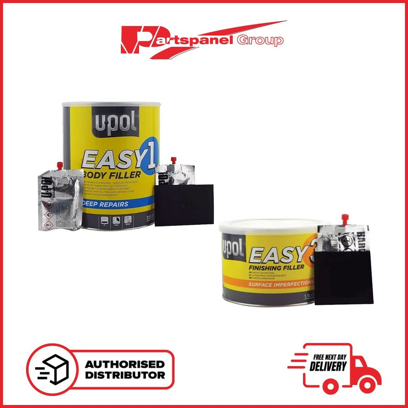 U-pol Easy One Polyester Filler 3L & Easy 3 Ultra Smooth Finishing Stopper 1.1lt