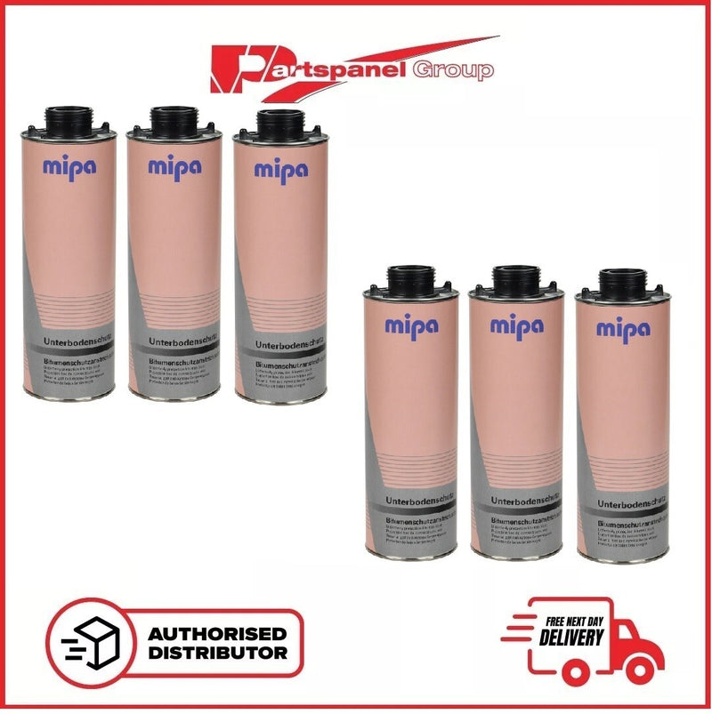 6 X MIPA Black Underbody Schutz  Protection Spray Seal - 1L