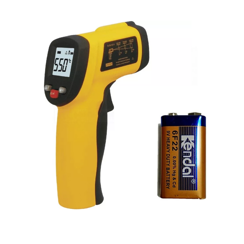 GYS 052994 Infrared Thermometer (-50 °C to 450 °C) with Kendal 9V Batterie 6F22