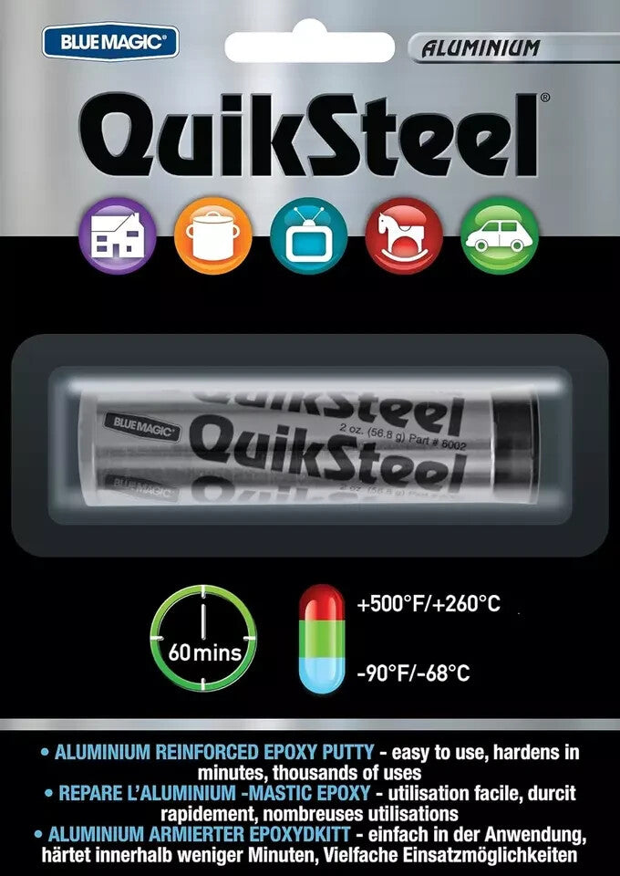 Bluemagic Quiksteel 16402 Aluminium Repair Blister Card (16002A)