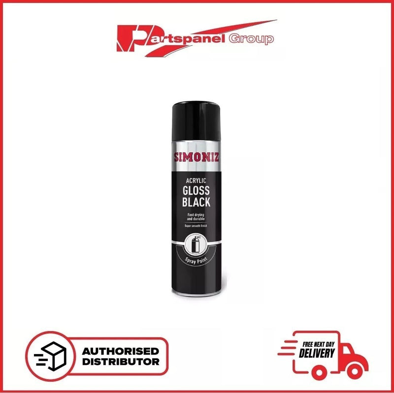 2 x SIMONIZ Spray Paint Aerosol 500ml CAN Gloss Black