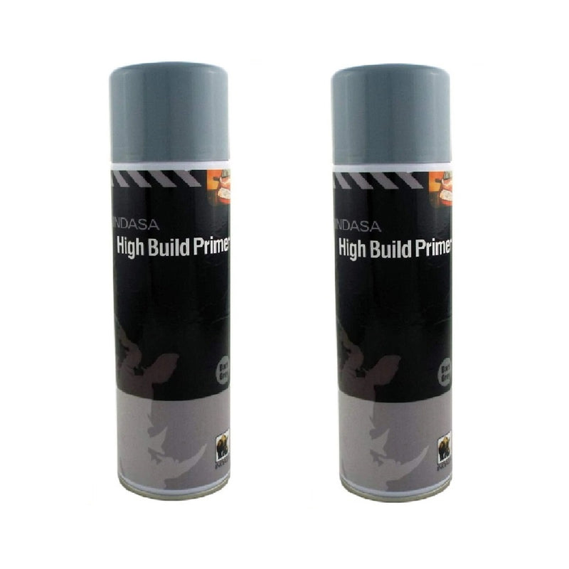 2 X INDASA Dark Grey High Build Primer Aerosol Spray Paint - 500ml