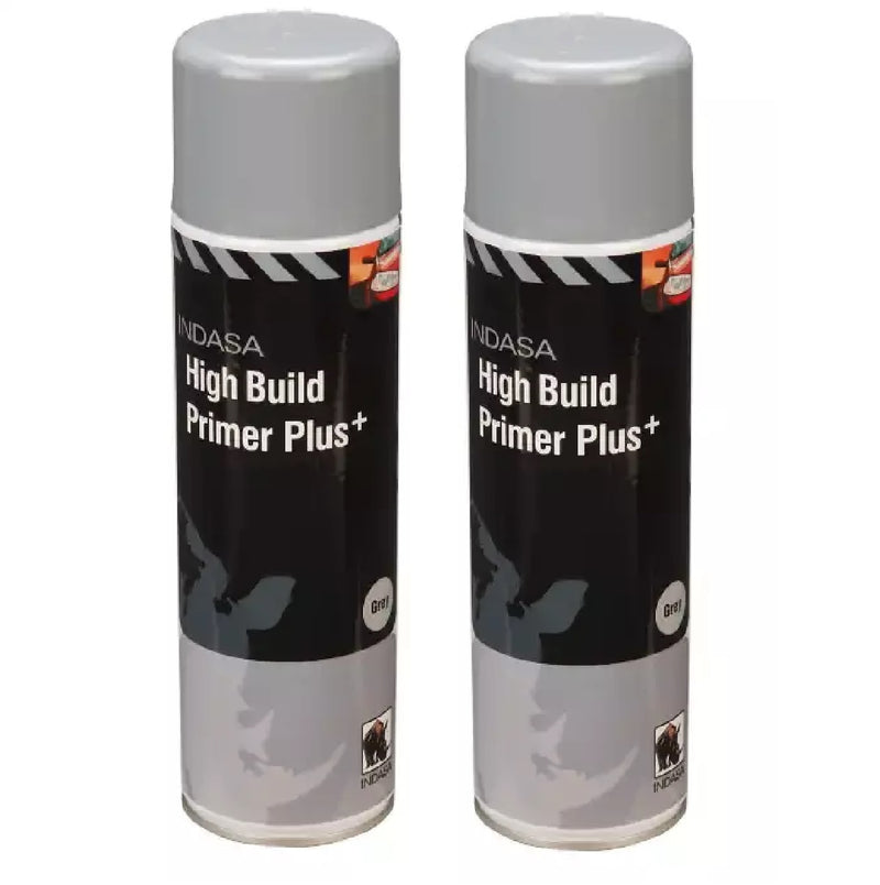 2 X INDASA Grey High Build Primer Aerosol Spray Paint - 500ml