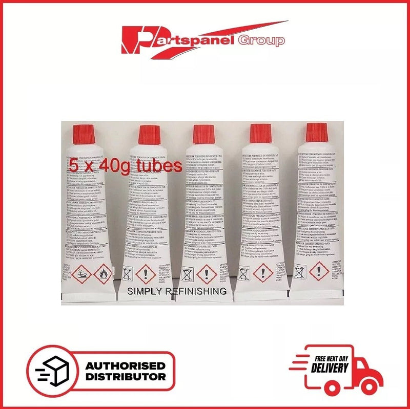 5 x Car Body Filler Universal Hardener Tube 40G Fibre Glass Easy Sand For Resins