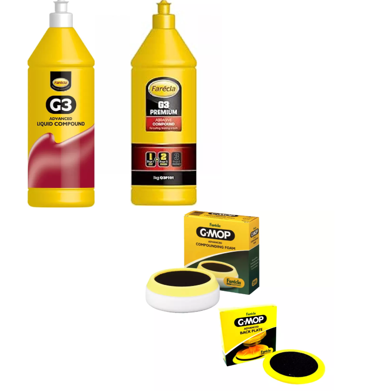 Farecla G-MOP Advanced & G3 Liquid, Abrasive Compounding &Head Mop, Back Plate