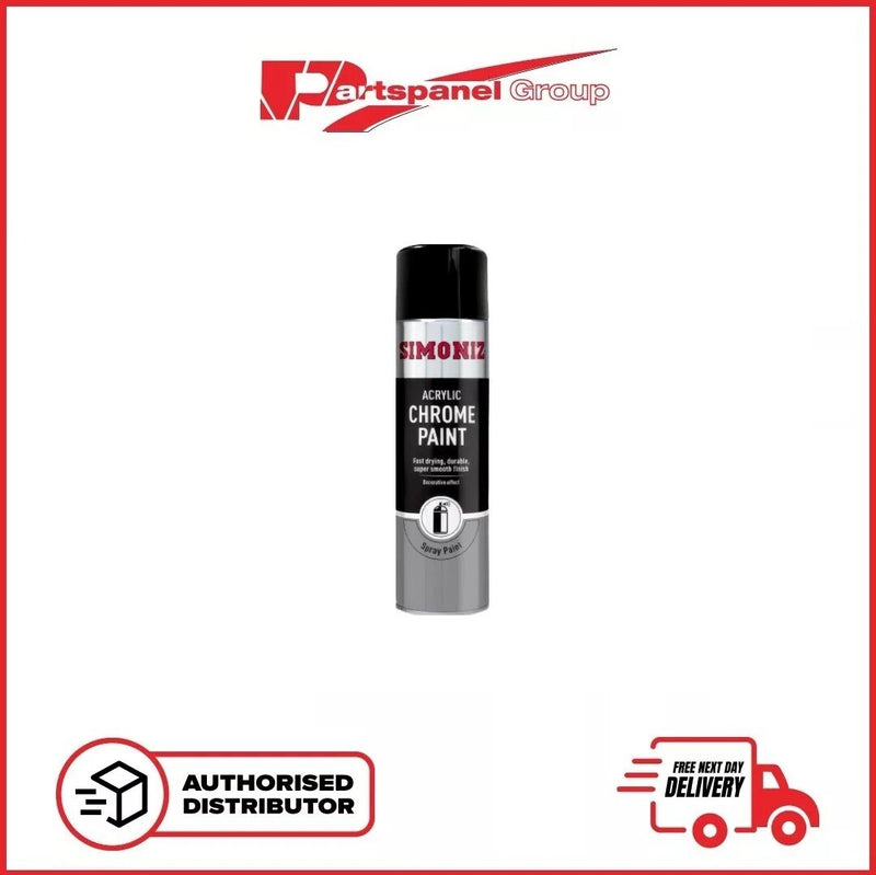 Simoniz Acrylic Chrome Spray Paint 500ml for Car Aerosol Fast Drying Smooth
