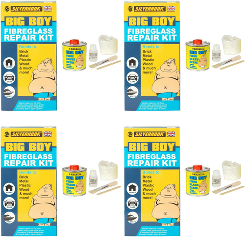 4x Big Boy Fibre Glass Resin Repair Kit All in One Bonding For Car Boat Hardener