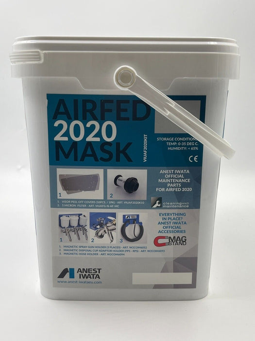 ANEST IWATA Full Face Mask Kit 2020 Airfed Adjustable Regulator, Visor, Hose