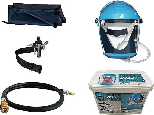 ANEST IWATA Full Face Mask Kit 2020 Airfed Adjustable Regulator, Visor, Hose