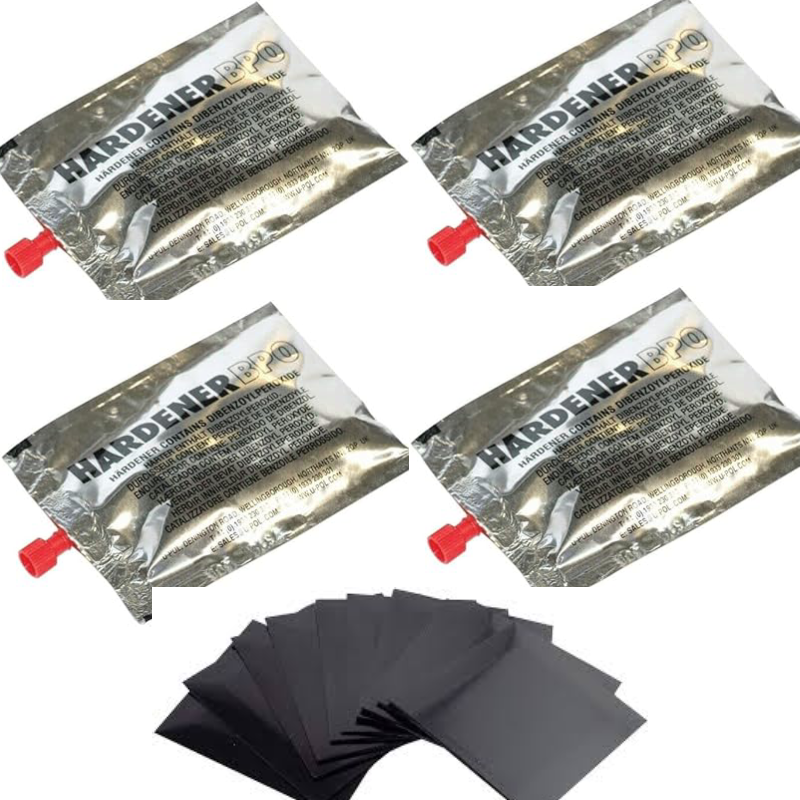 4x Car Body Filler BPO Hardener  40G with 10 x Plastic Body filler Spreader