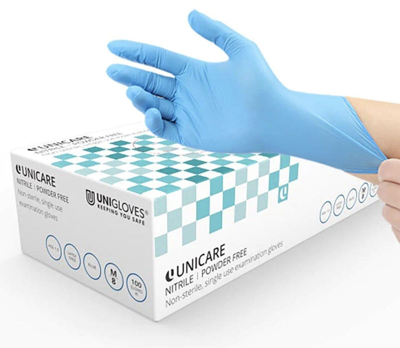Unicare Nitrile Strong Non-sterile, Examination Gloves 100 Gloves  (Large)