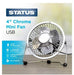 Status 4" Chrome Portable USB Mini Metal Desk Fan