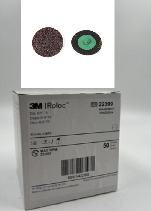 3M 22399 Roloc Discs 50mm Coarse box of 50