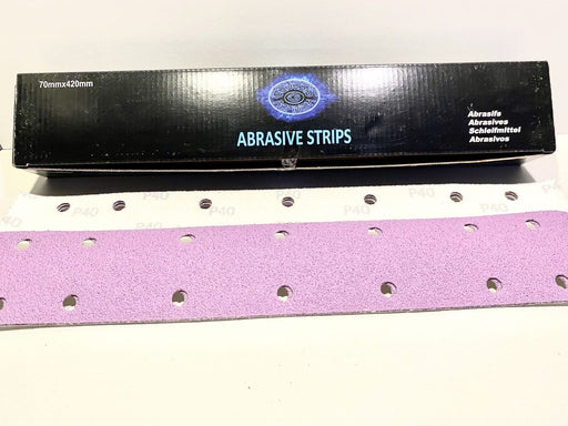 Genesis Refinish Abrasive Strips 70mm x 400mm P120 P180 P320 Pack of 50