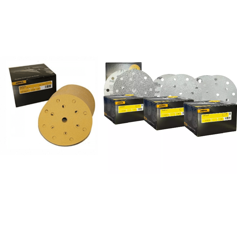 Mirka Basecut & Gold 15-Hole Hook&Loop Sanding Discs 6" Sand Paper Disks(100)