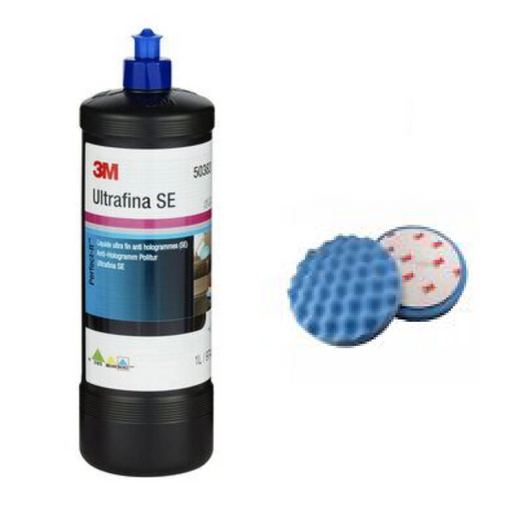 3M 50383 Perfect It Ultrafina SE Blue BUNDLE Polishing Compound 1KG 2 Pads 50388