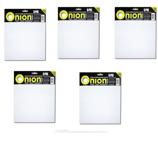 5 X U-POL ONION BOARD 100 SHEETS - CAR BODY FILLER MIXING BOARD