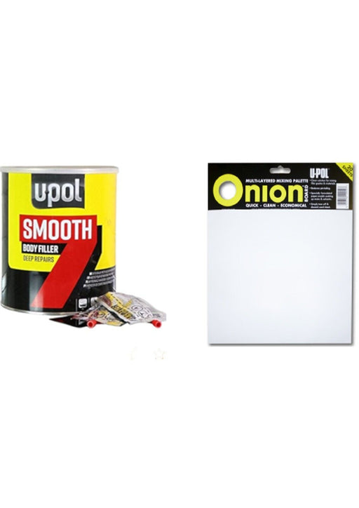 U-Pol 3L Smooth 7-Body Filler Tin & Onion Board Multi layered-20 Mixing Palette